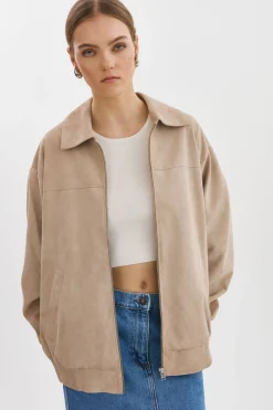 Femme LAMARQUE CADEN | Blouson Bombardier Oversize En Daim