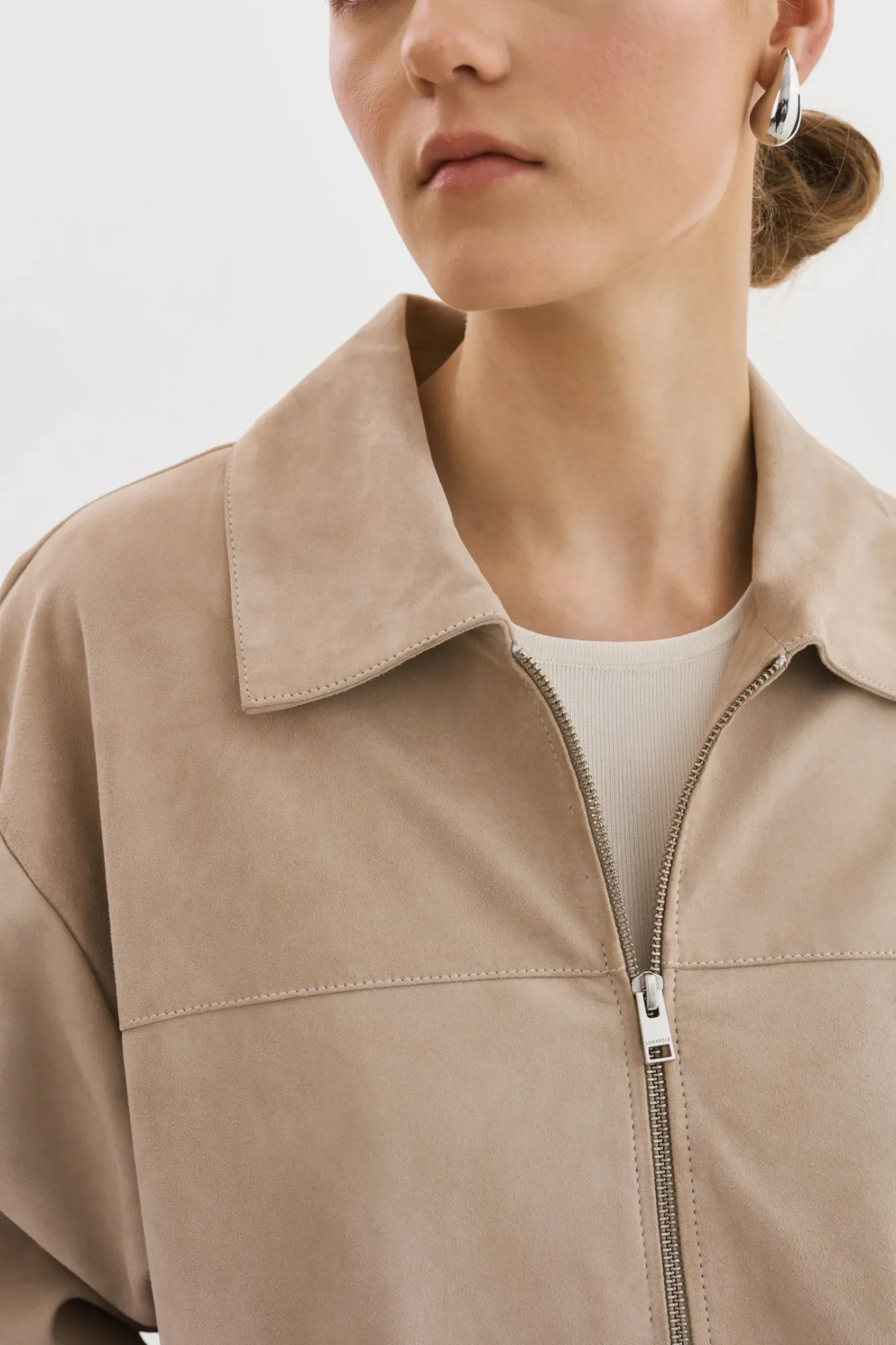 Femme LAMARQUE CADEN | Blouson Bombardier Oversize En Daim