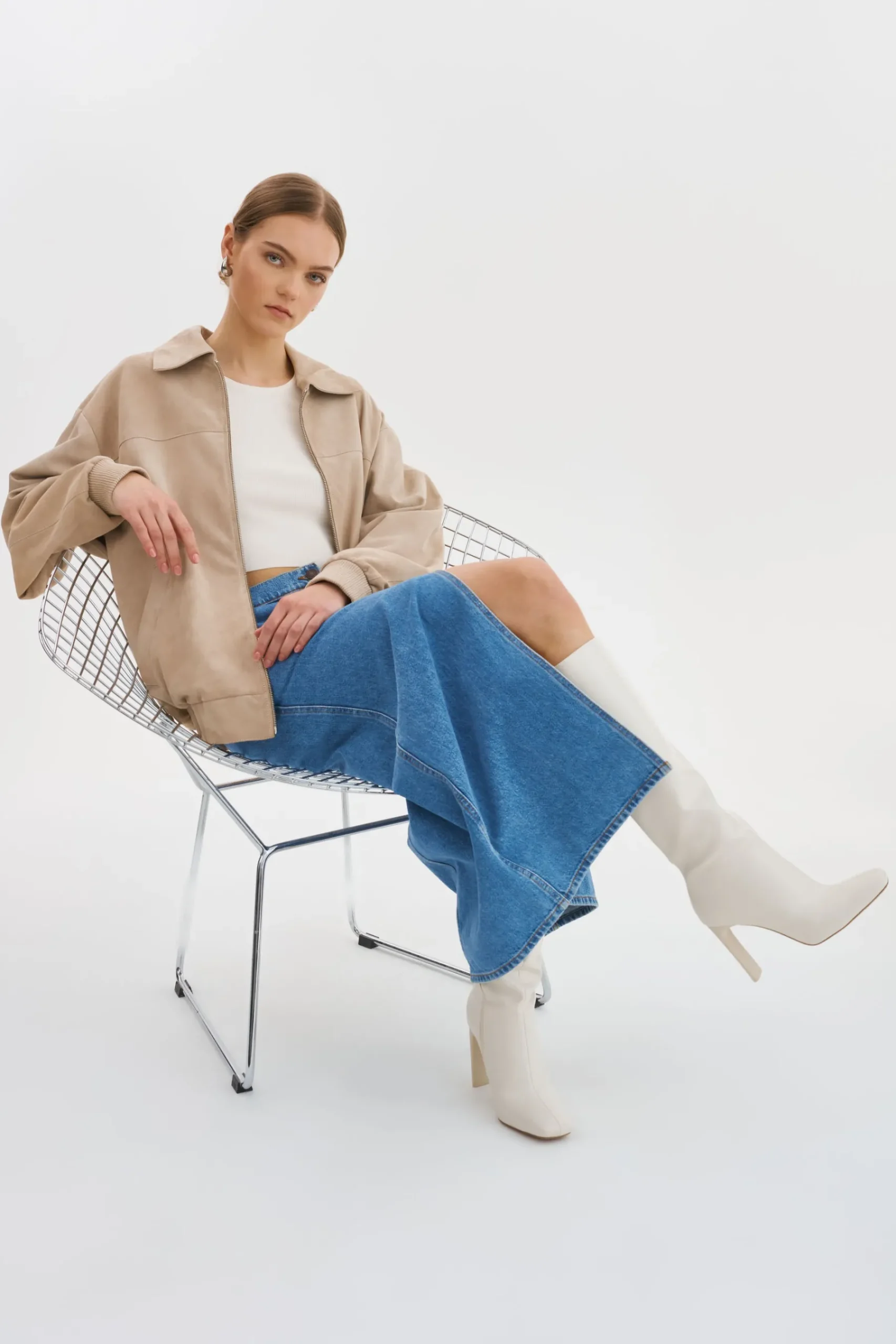 Femme LAMARQUE CADEN | Blouson Bombardier Oversize En Daim