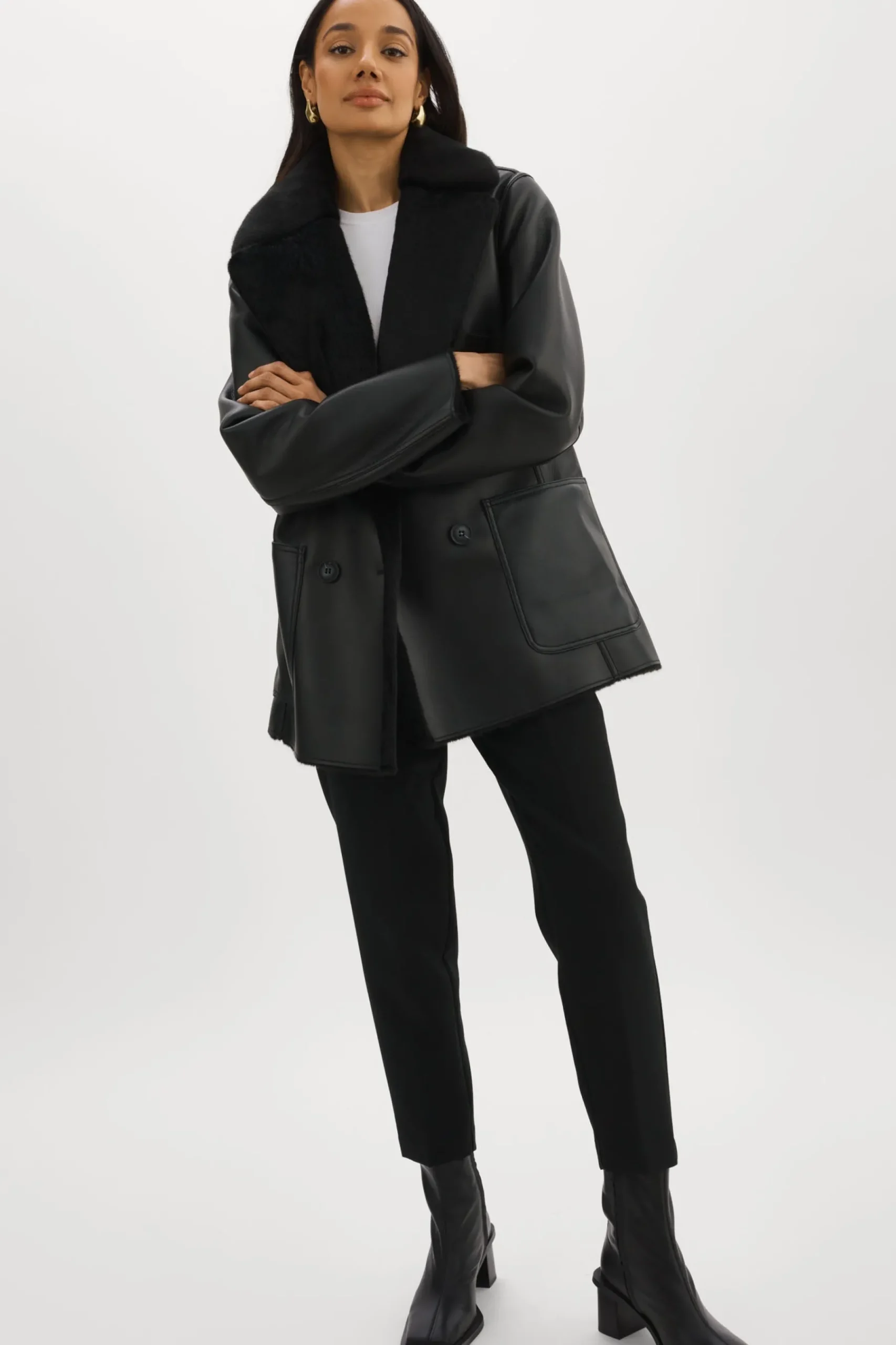 Femme LAMARQUE CAMILLE | Manteau Réversible En Fausse Peau De Mouton
