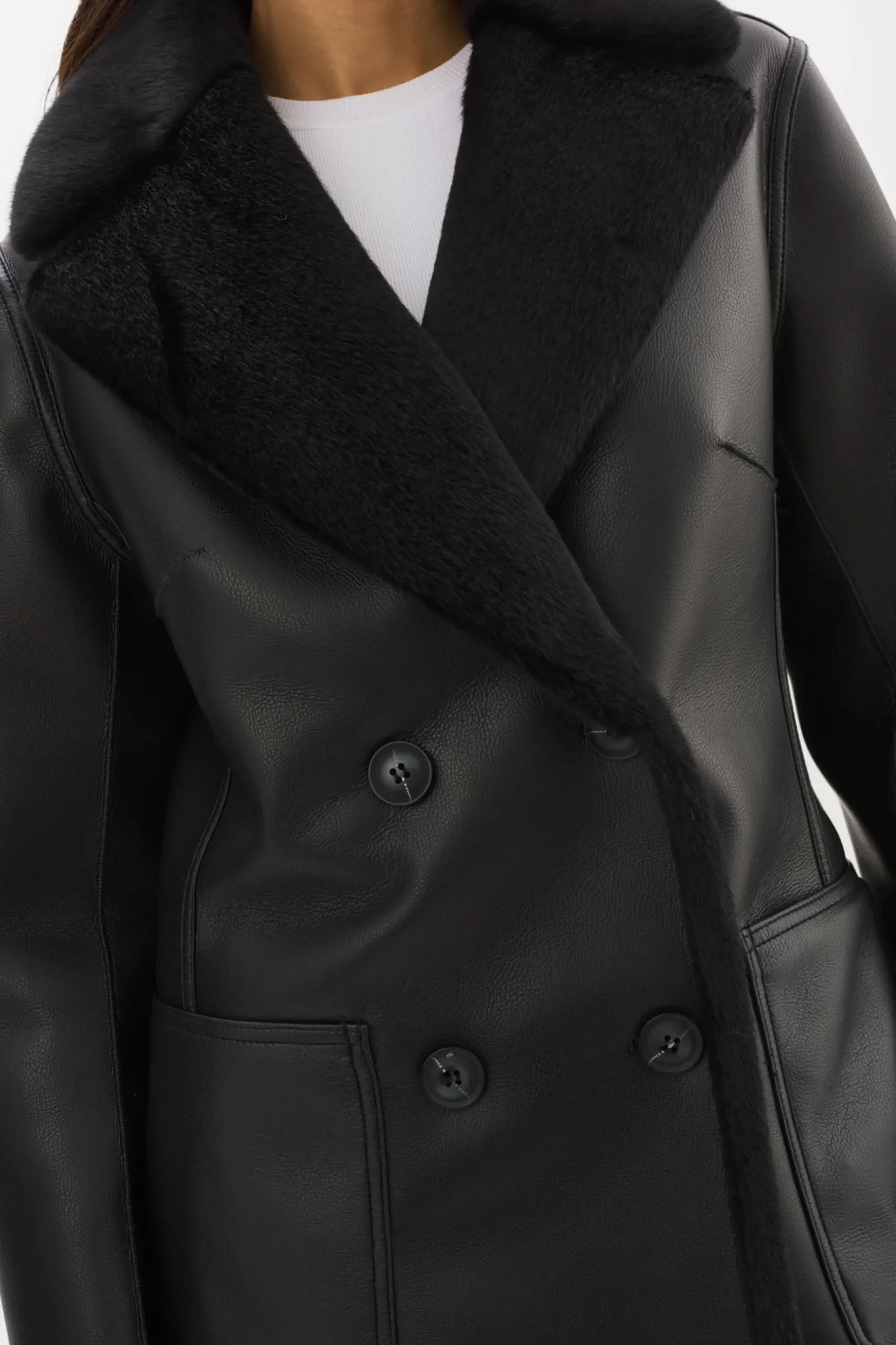 Femme LAMARQUE CAMILLE | Manteau Réversible En Fausse Peau De Mouton