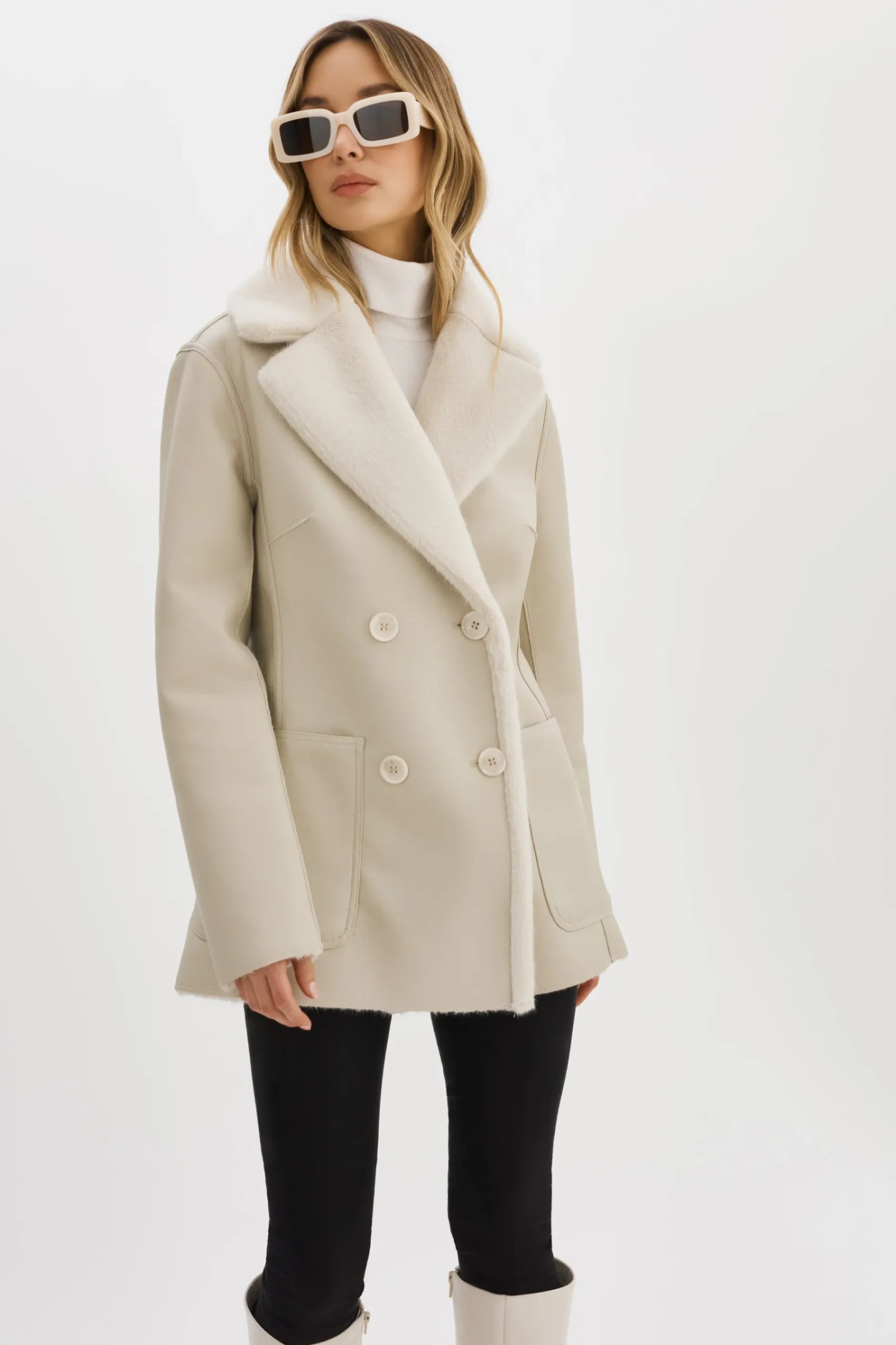Femme LAMARQUE CAMILLE | Manteau Réversible En Fausse Peau De Mouton
