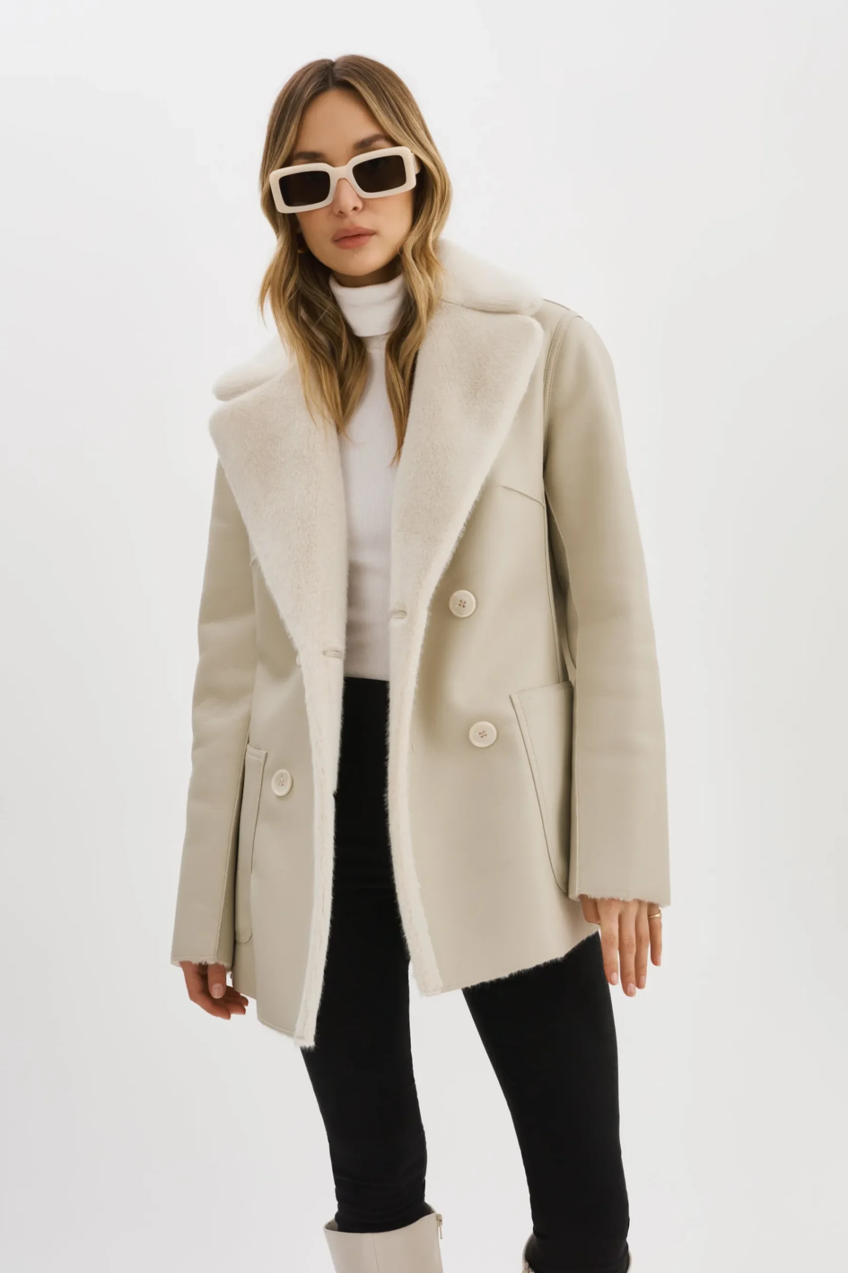 Femme LAMARQUE CAMILLE | Manteau Réversible En Fausse Peau De Mouton