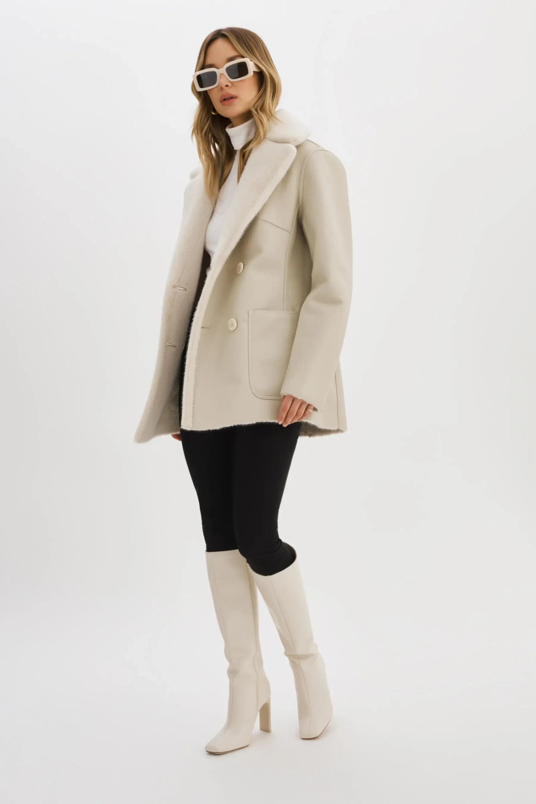 Femme LAMARQUE CAMILLE | Manteau Réversible En Fausse Peau De Mouton