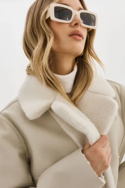 Femme LAMARQUE CAMILLE | Manteau Réversible En Fausse Peau De Mouton