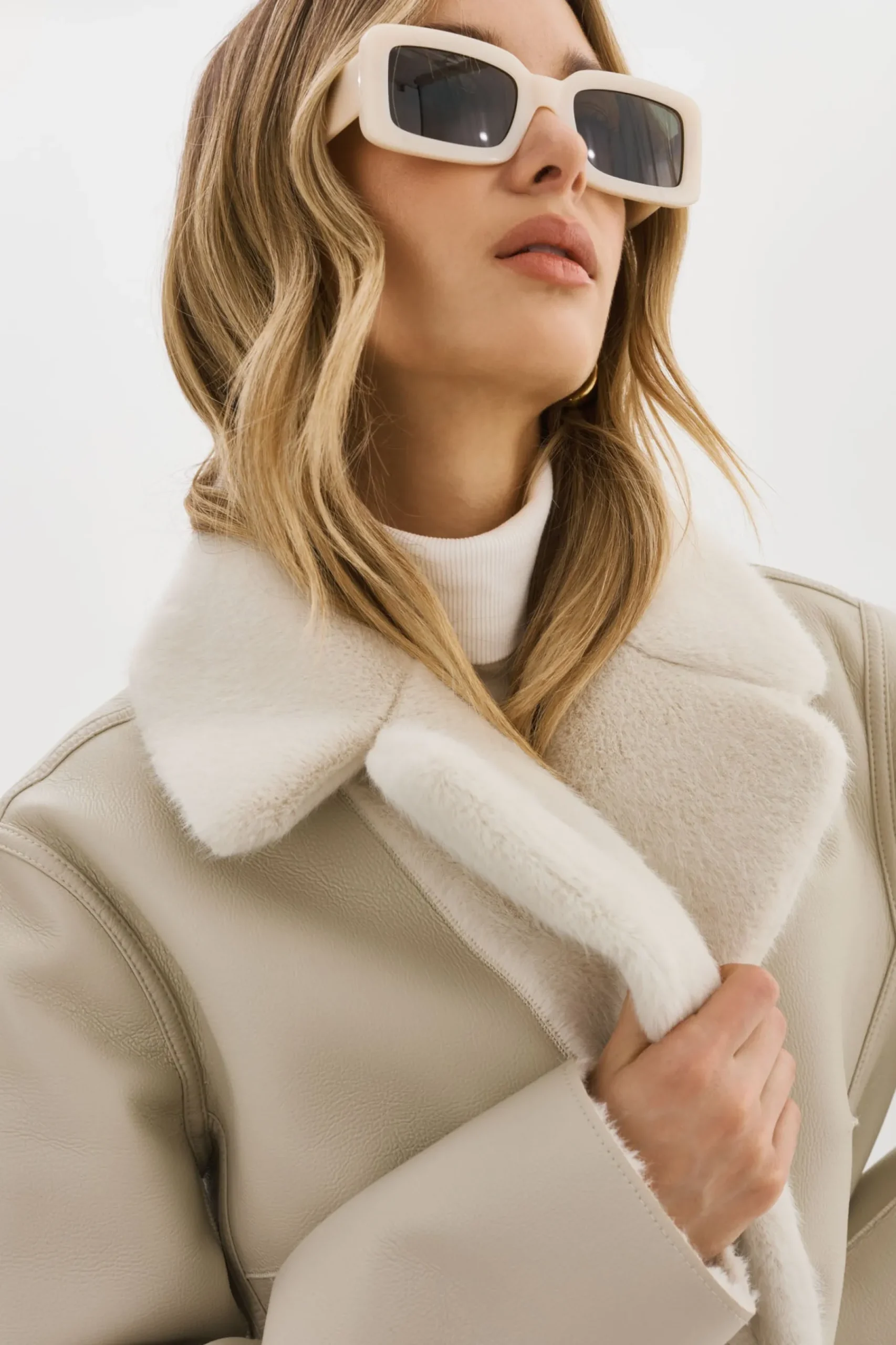 Femme LAMARQUE CAMILLE | Manteau Réversible En Fausse Peau De Mouton