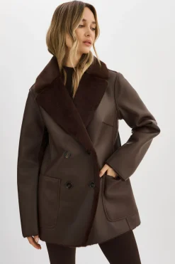 Femme LAMARQUE CAMILLE | Manteau Réversible En Fausse Peau De Mouton