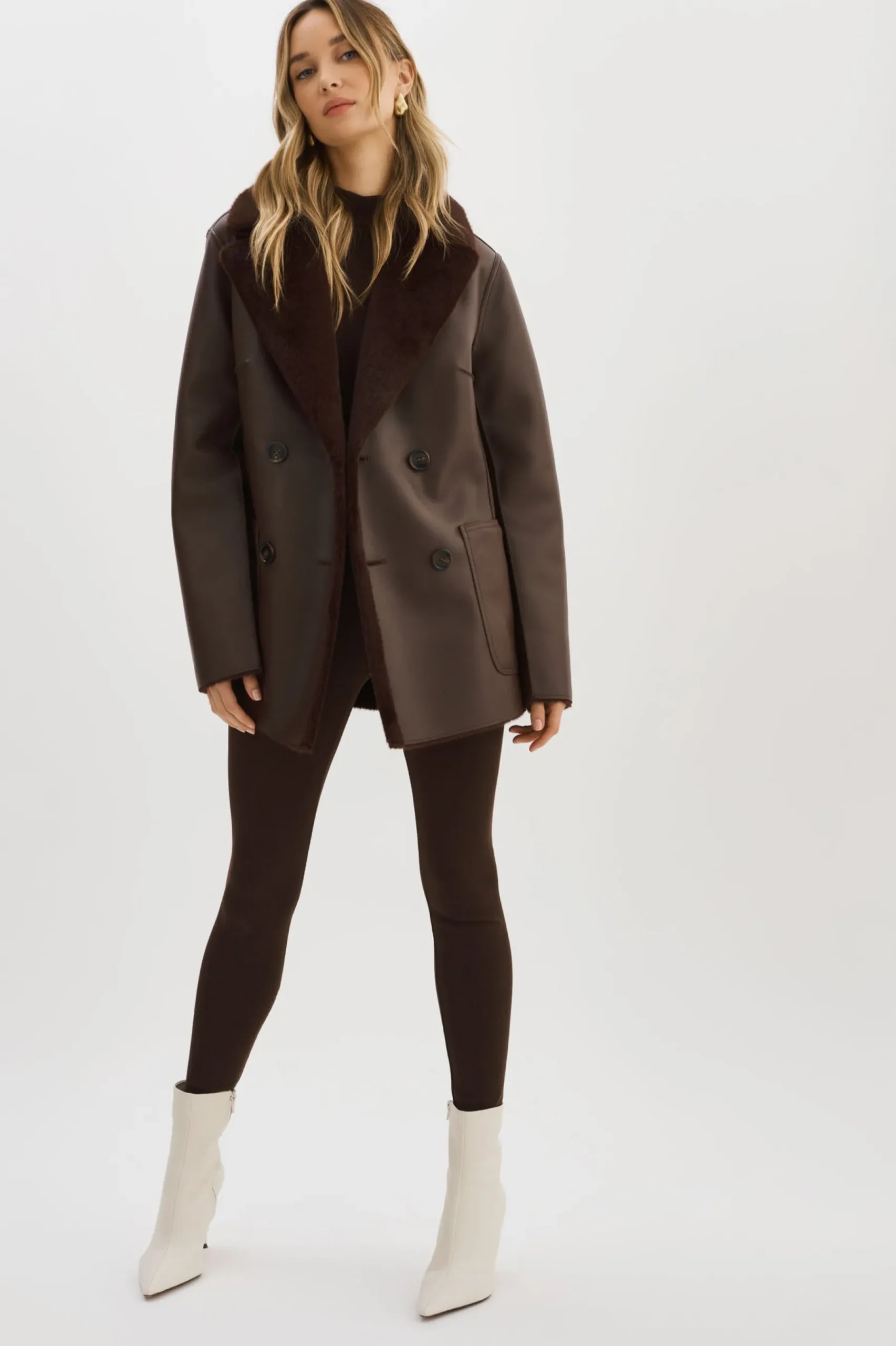 Femme LAMARQUE CAMILLE | Manteau Réversible En Fausse Peau De Mouton