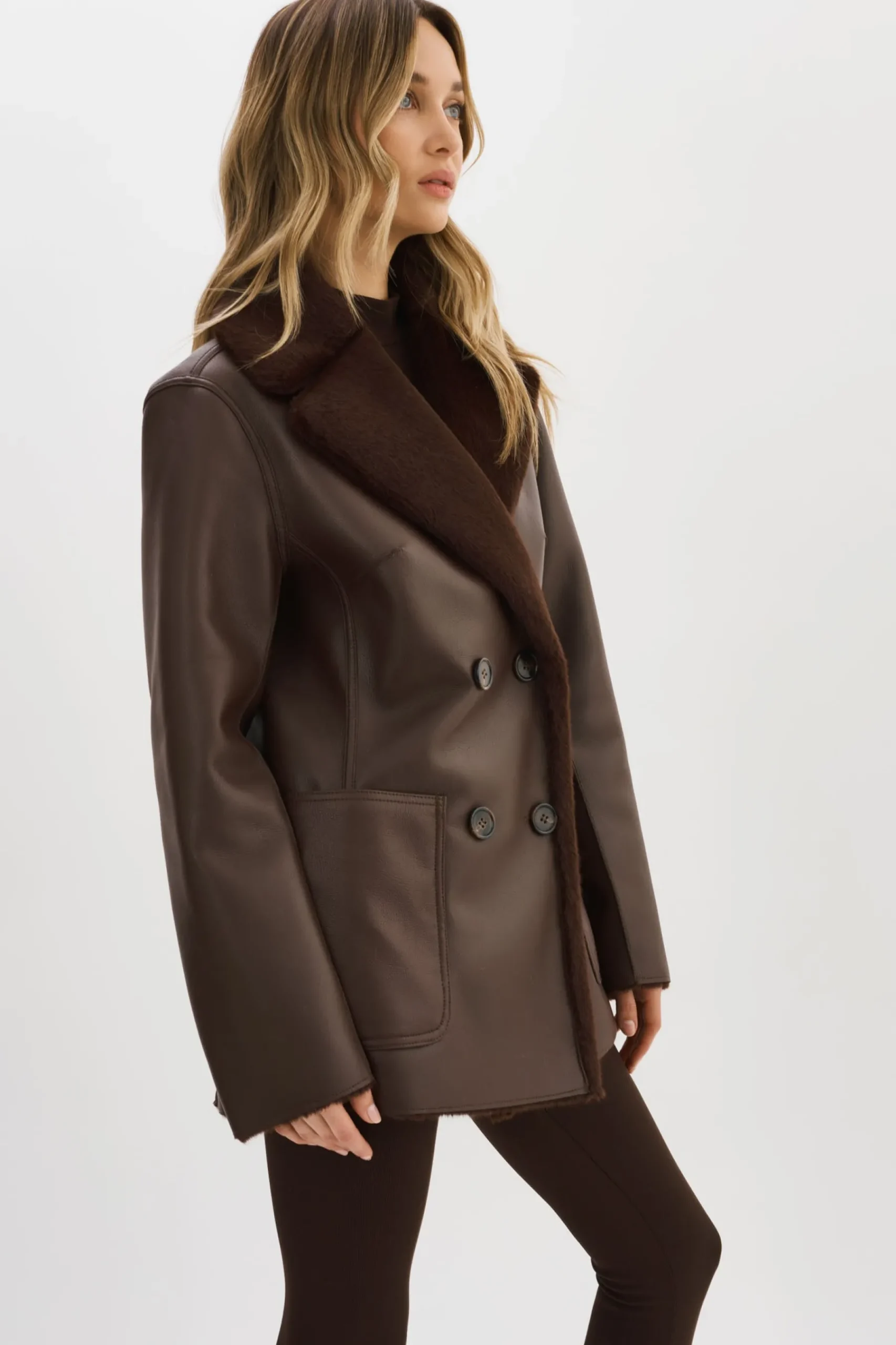 Femme LAMARQUE CAMILLE | Manteau Réversible En Fausse Peau De Mouton