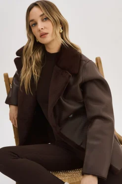 Femme LAMARQUE CAMILLE | Manteau Réversible En Fausse Peau De Mouton