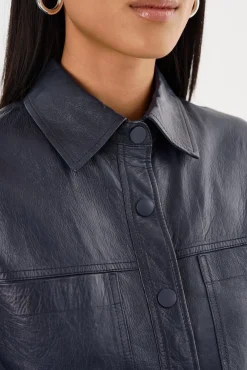 Femme LAMARQUE CAROLINA | Veste En Cuir à Manches à Volants