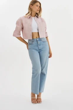 Femme LAMARQUE CAROLINA | Veste En Cuir à Manches à Volants