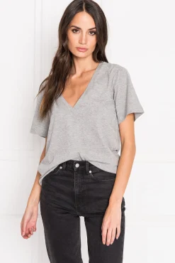 Femme LAMARQUE CECILIA T-shirt Décolleté Plongeant Gris