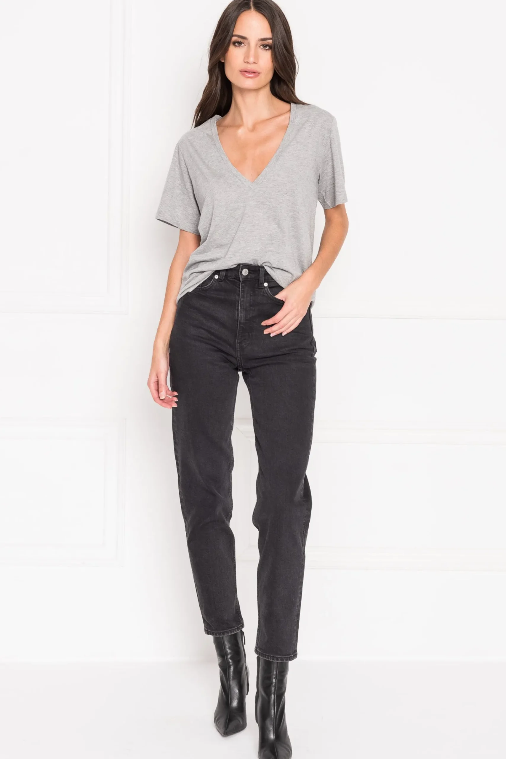 Femme LAMARQUE CECILIA T-shirt Décolleté Plongeant Gris