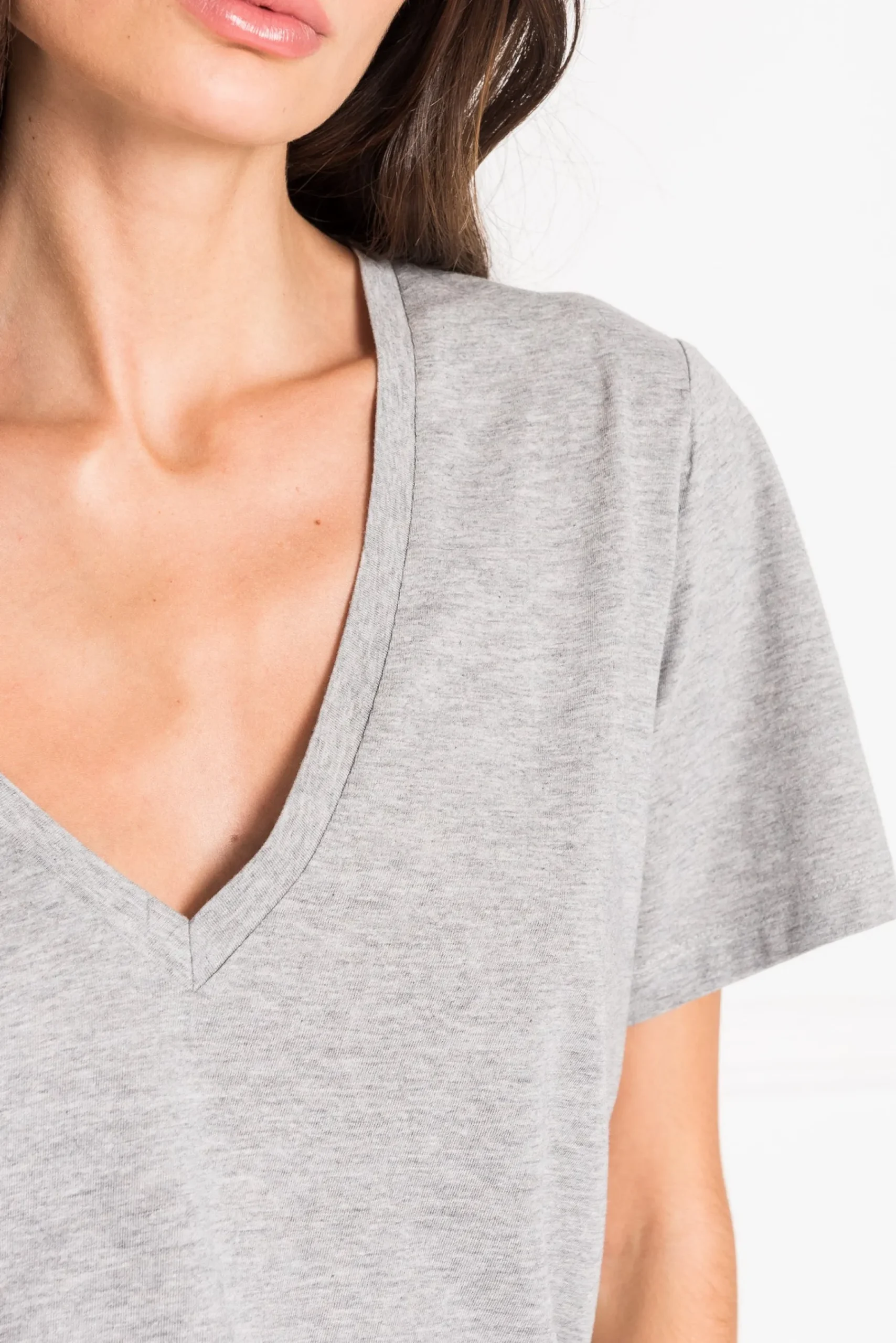 Femme LAMARQUE CECILIA T-shirt Décolleté Plongeant Gris