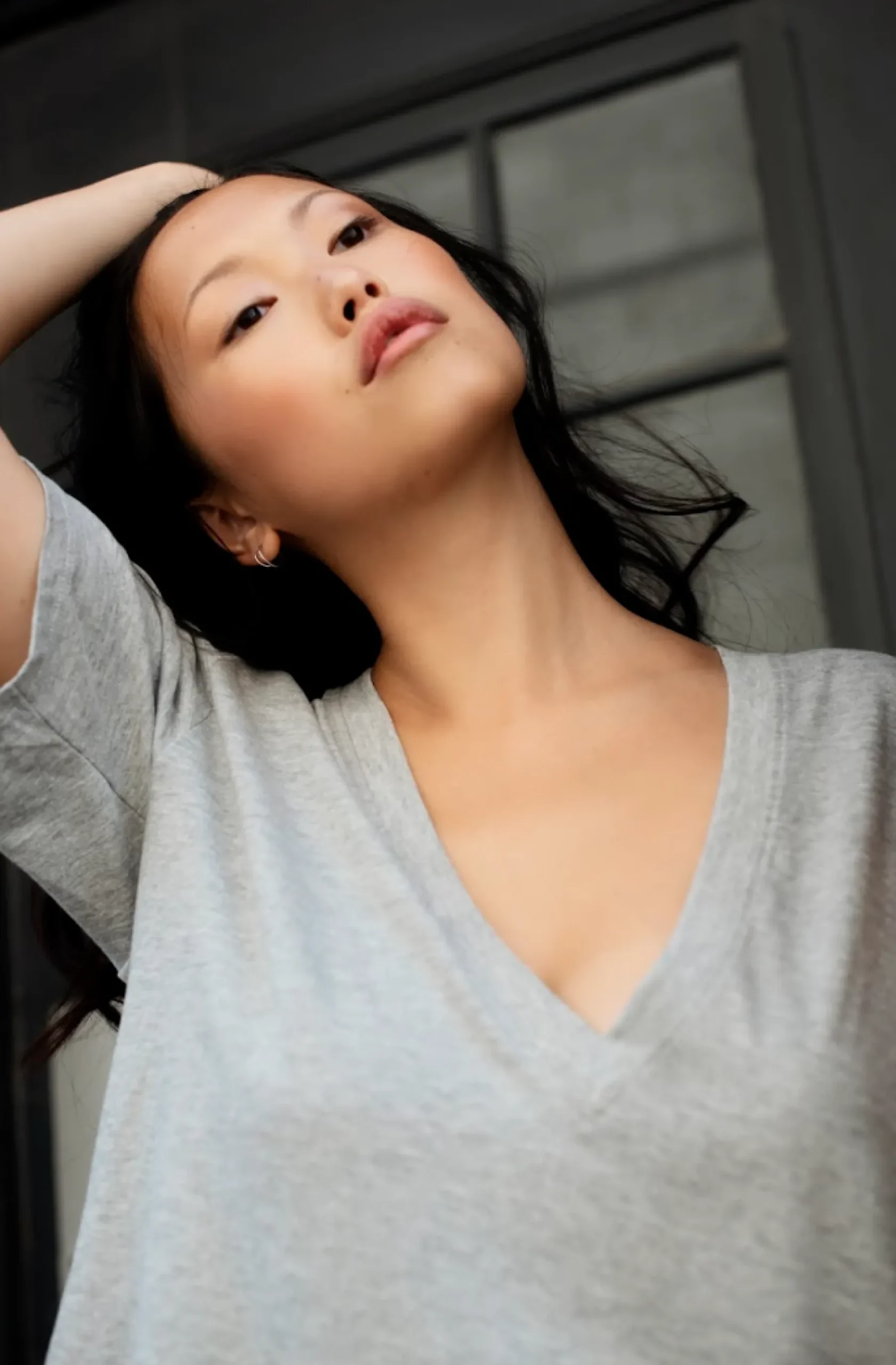 Femme LAMARQUE CECILIA T-shirt Décolleté Plongeant Gris