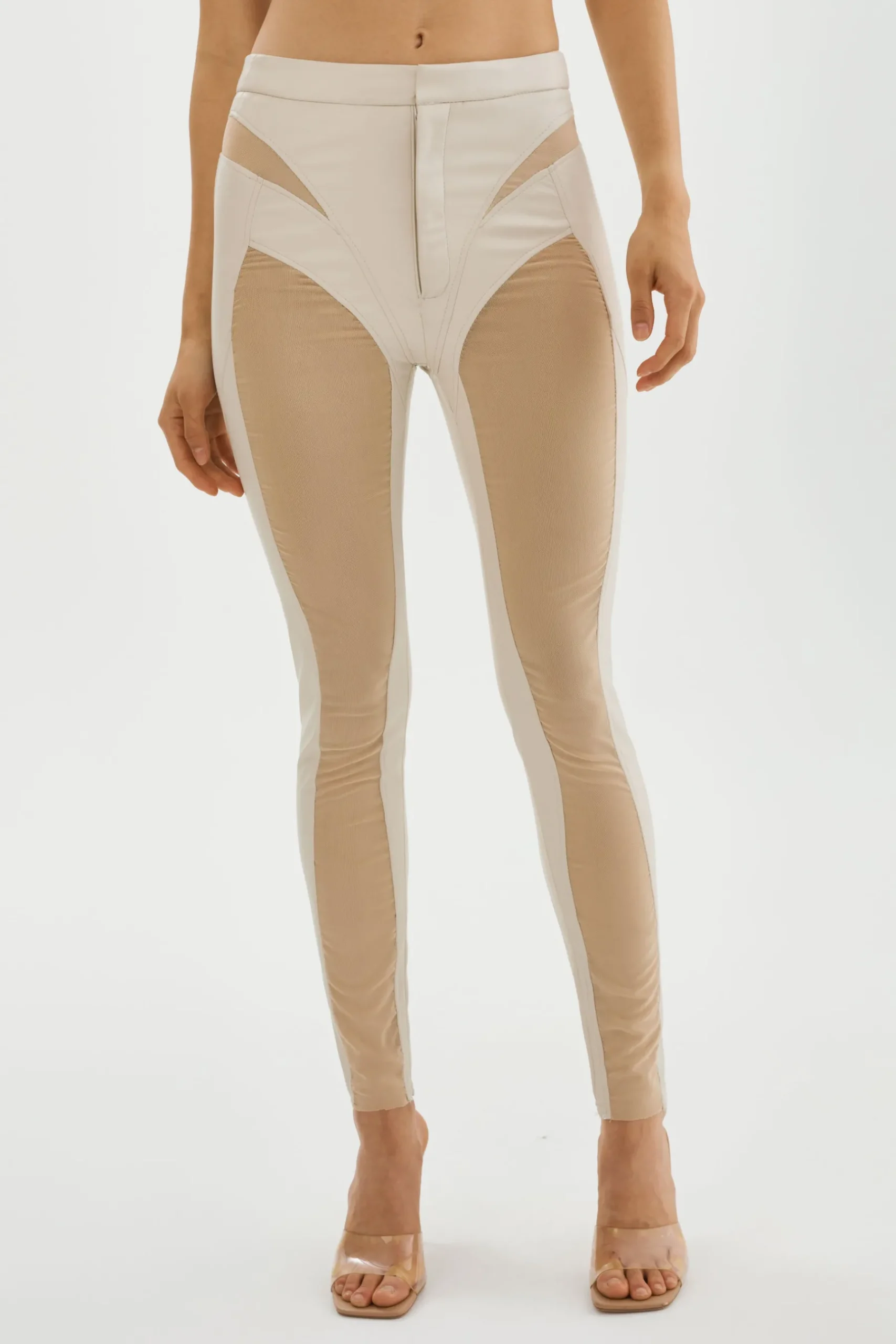 Femme LAMARQUE CELICIA | Leggings En Faux Cuir Et Maille