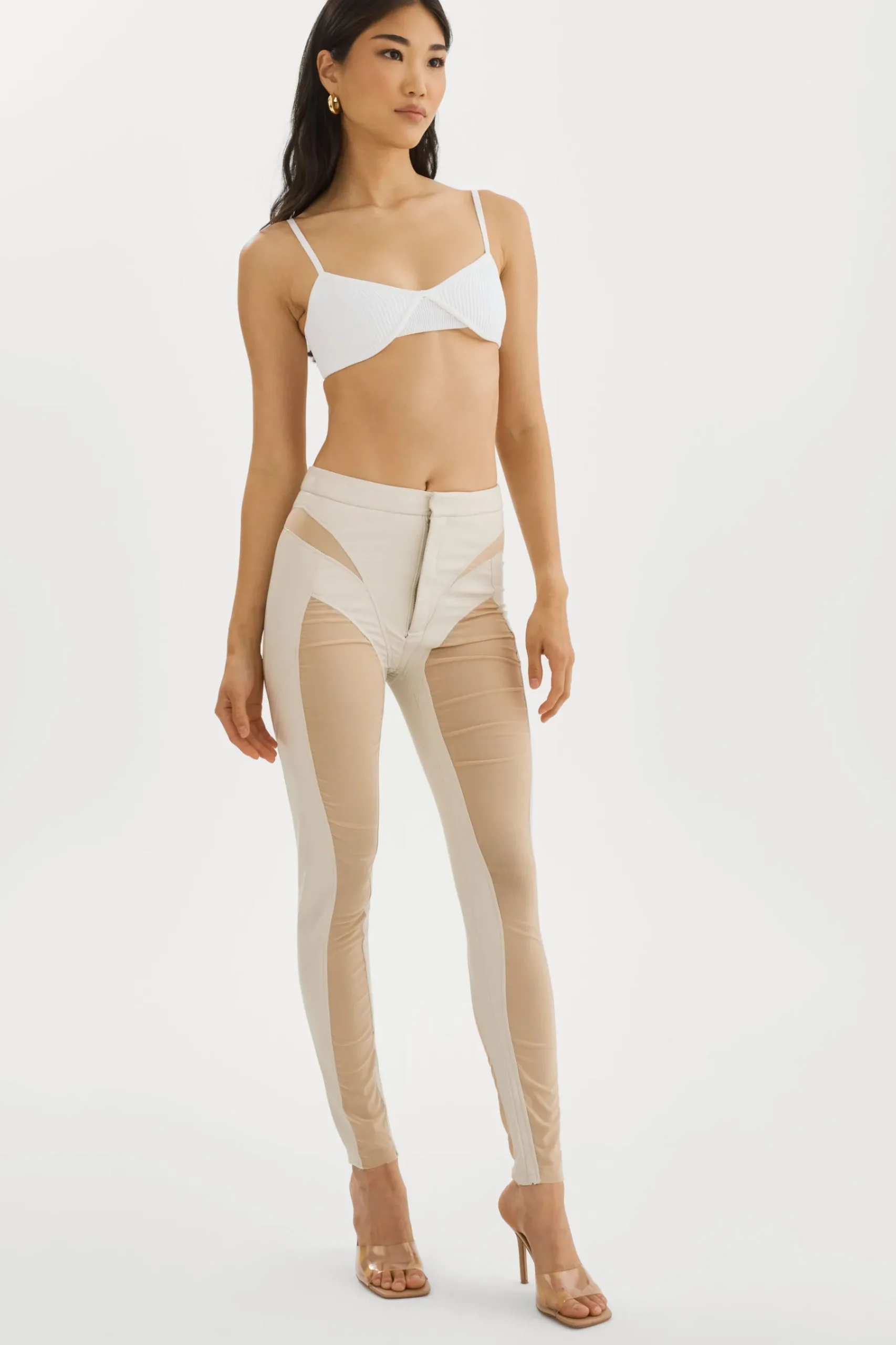Femme LAMARQUE CELICIA | Leggings En Faux Cuir Et Maille