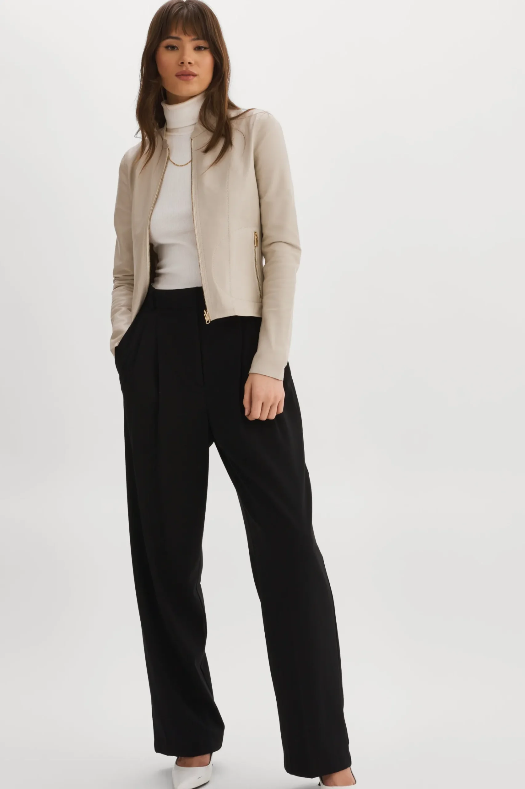 Femme LAMARQUE CHAPIN Blouson En Cuir Et Or Réversible