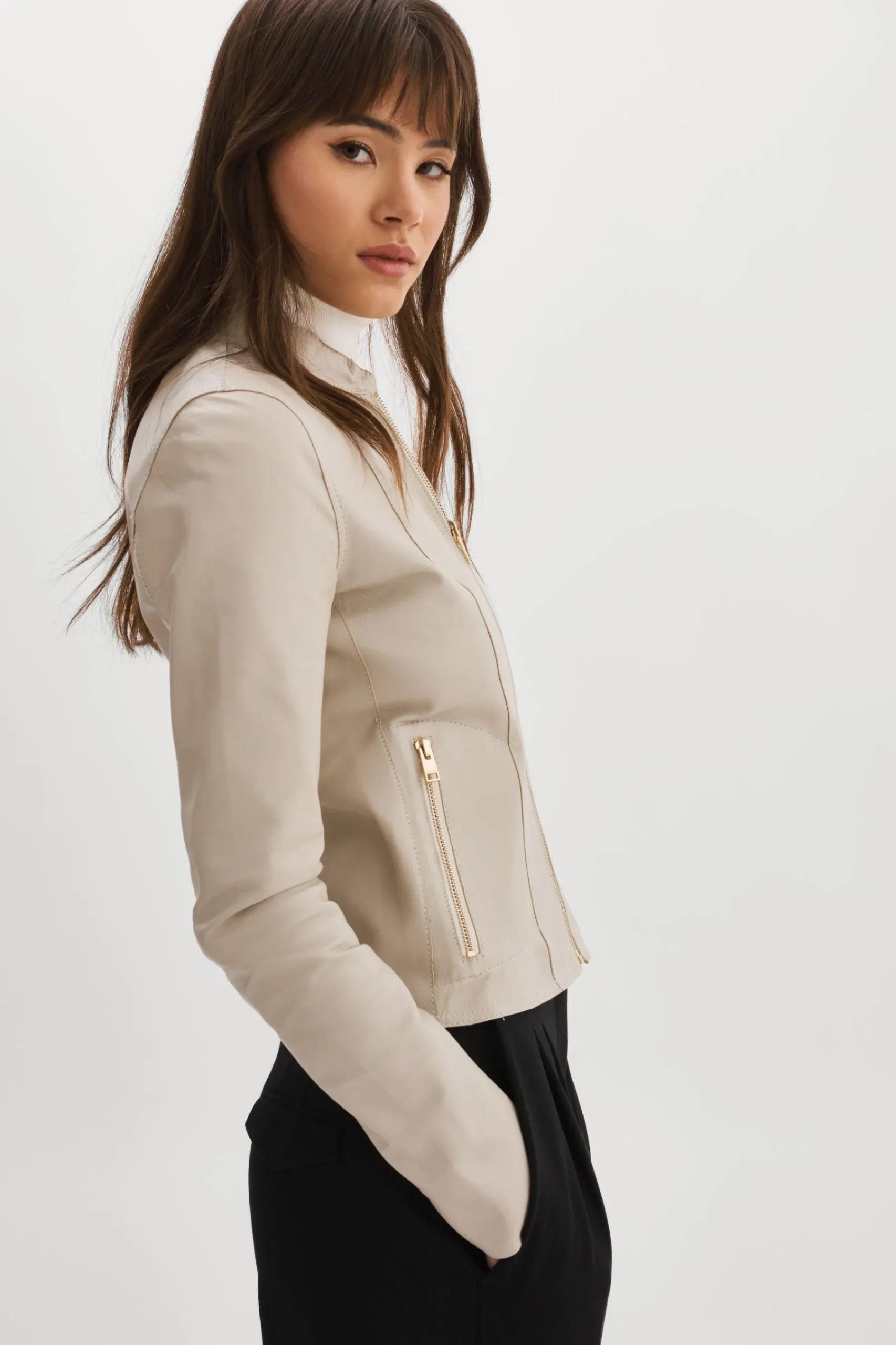 Femme LAMARQUE CHAPIN Blouson En Cuir Et Or Réversible