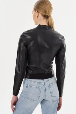 Femme LAMARQUE CHAPIN Blouson Noir En Cuir Réversible