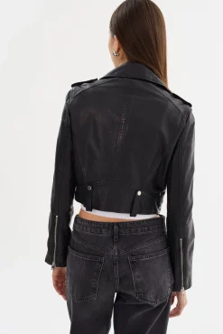 Femme LAMARQUE CIARA | Veste Motard Courte En Cuir