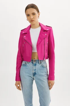 Femme LAMARQUE CIARA | Veste Motard Courte En Cuir