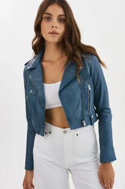 Femme LAMARQUE CIARA | Veste Motard Courte En Cuir