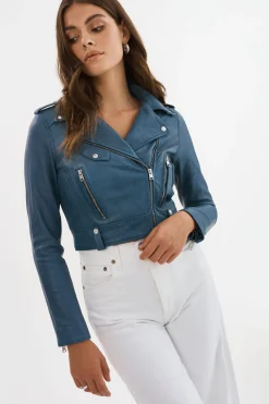 Femme LAMARQUE CIARA | Veste Motard Courte En Cuir