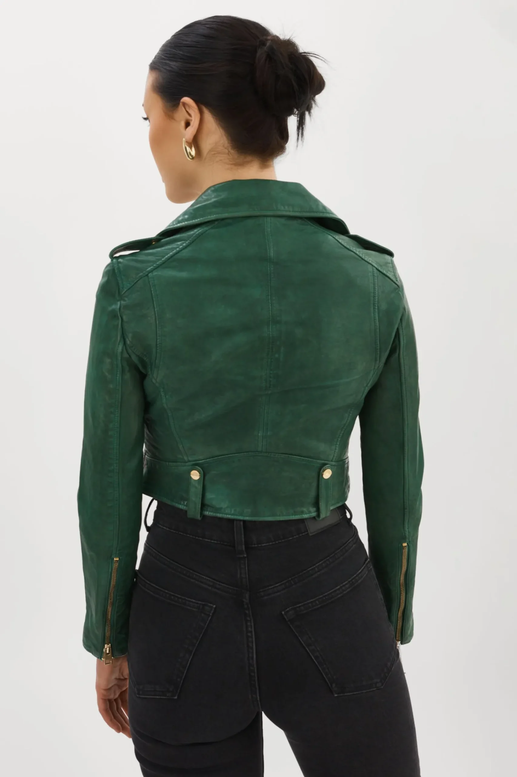 Femme LAMARQUE CIARA OR | Veste Motard Courte En Cuir