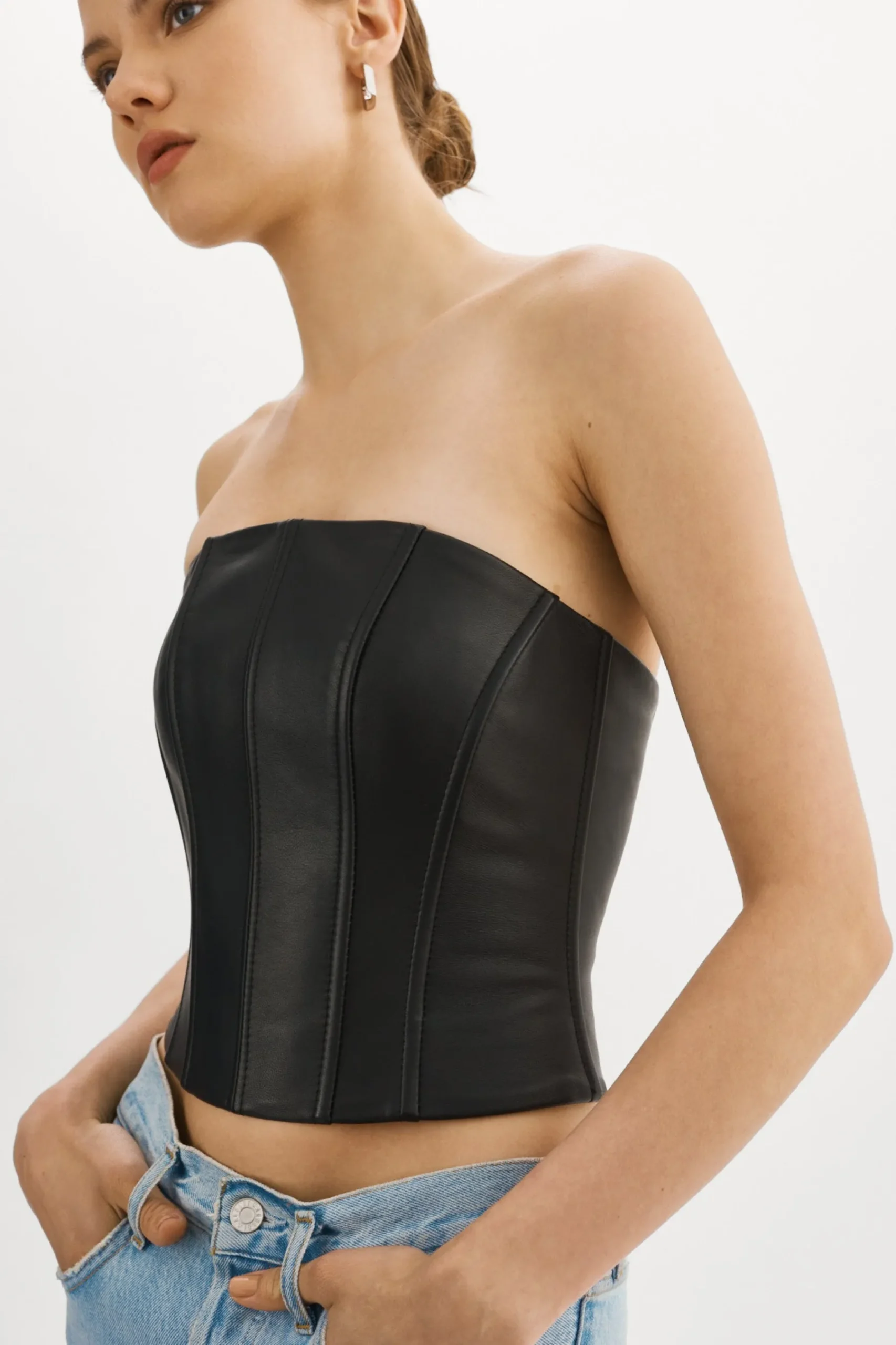 Femme LAMARQUE DAVINA Bustier En Cuir