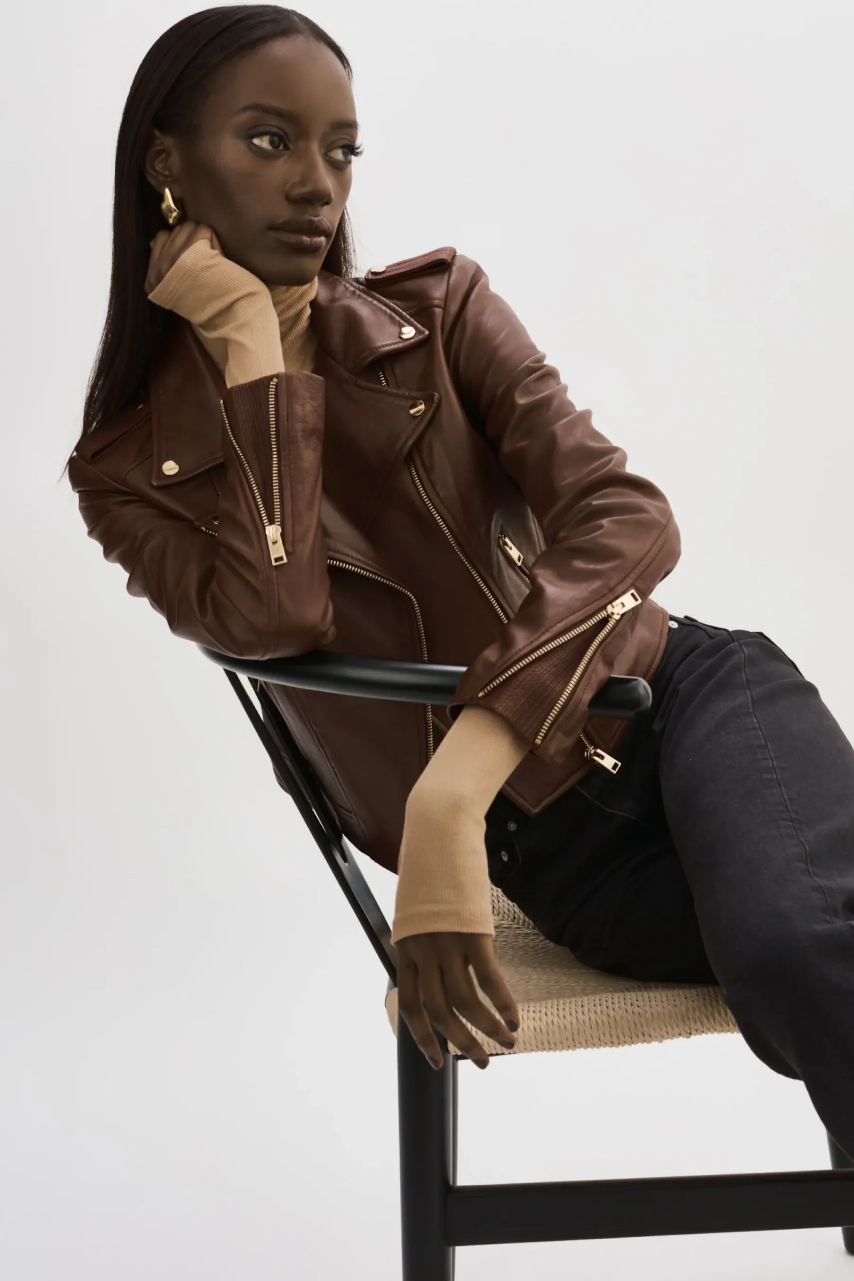 Femme LAMARQUE DONNA | Veste Moto Signature En Cuir