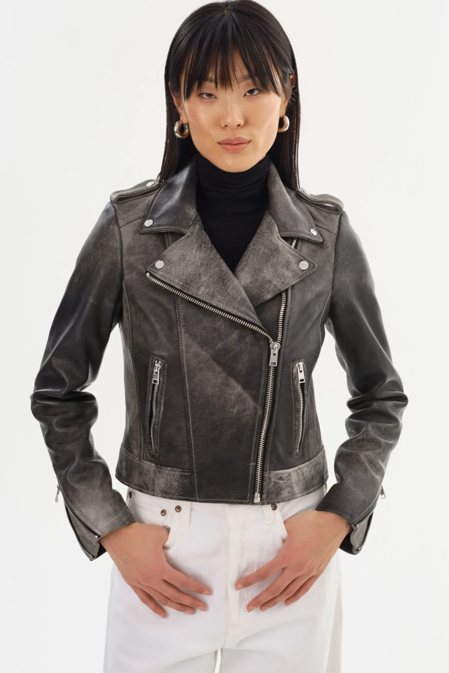 Femme LAMARQUE DONNA | Veste Moto Signature En Cuir