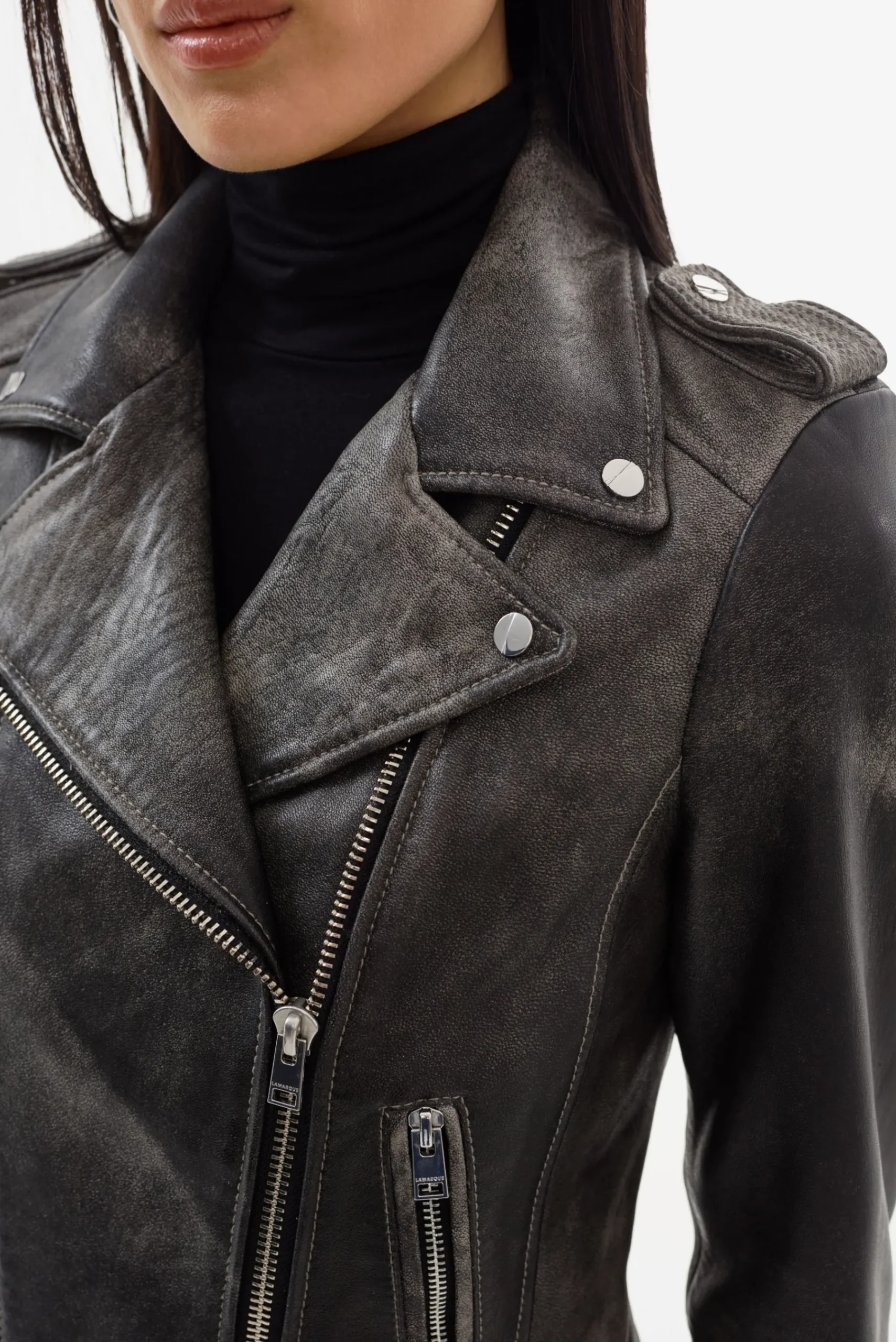 Femme LAMARQUE DONNA | Veste Moto Signature En Cuir