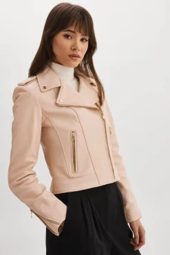 Femme LAMARQUE DONNA OR | Veste Moto Signature En Cuir