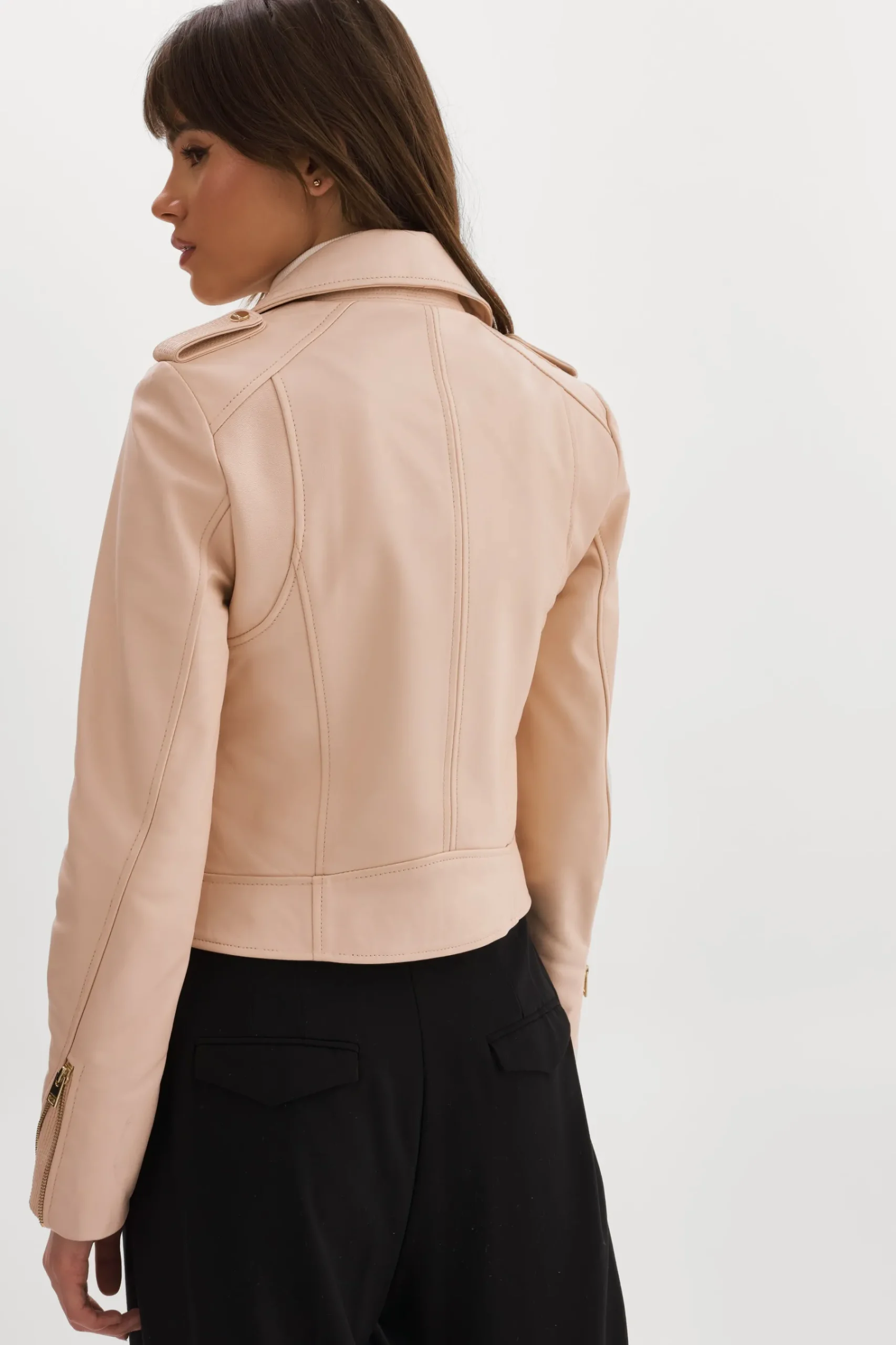 Femme LAMARQUE DONNA OR | Veste Moto Signature En Cuir