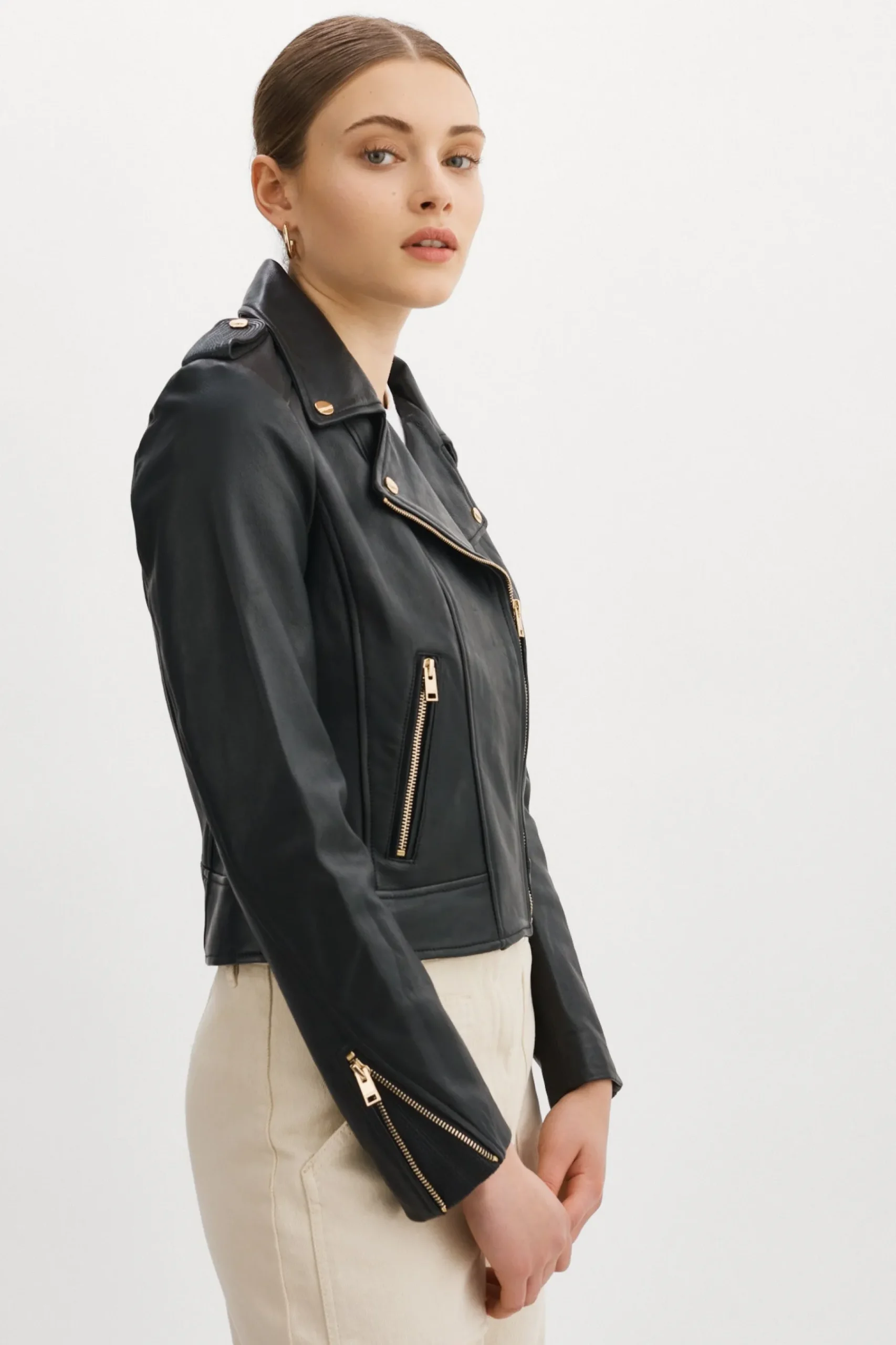 Femme LAMARQUE DONNA OR | Veste Moto Signature