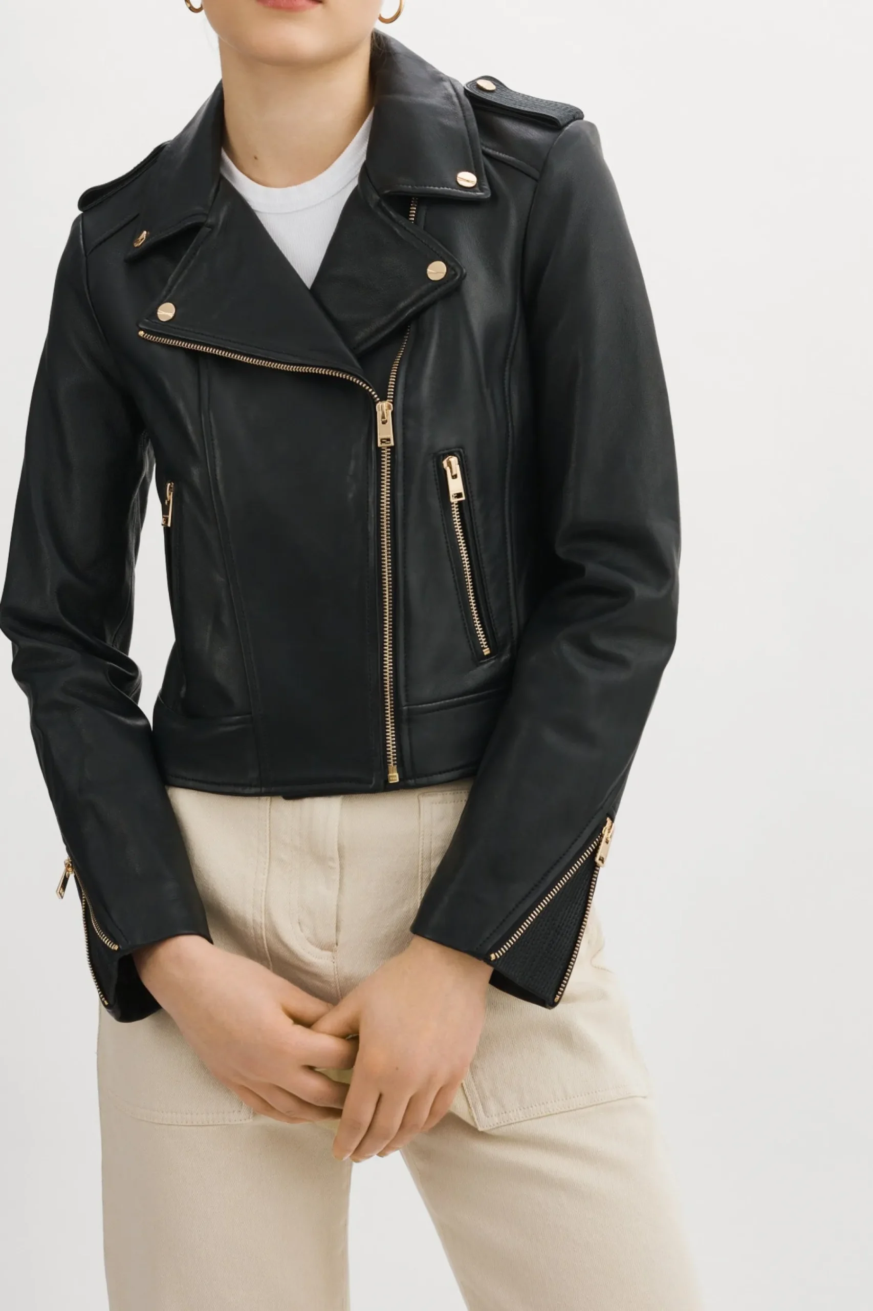 Femme LAMARQUE DONNA OR | Veste Moto Signature