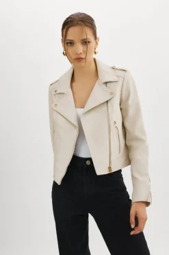 Femme LAMARQUE DONNA OR | Veste Moto Signature En Cuir