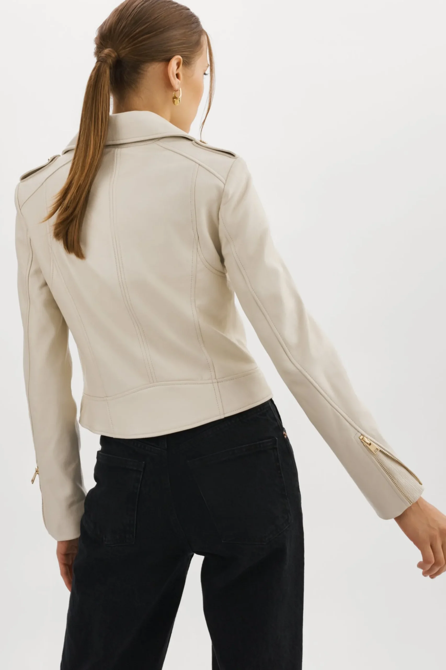 Femme LAMARQUE DONNA OR | Veste Moto Signature En Cuir