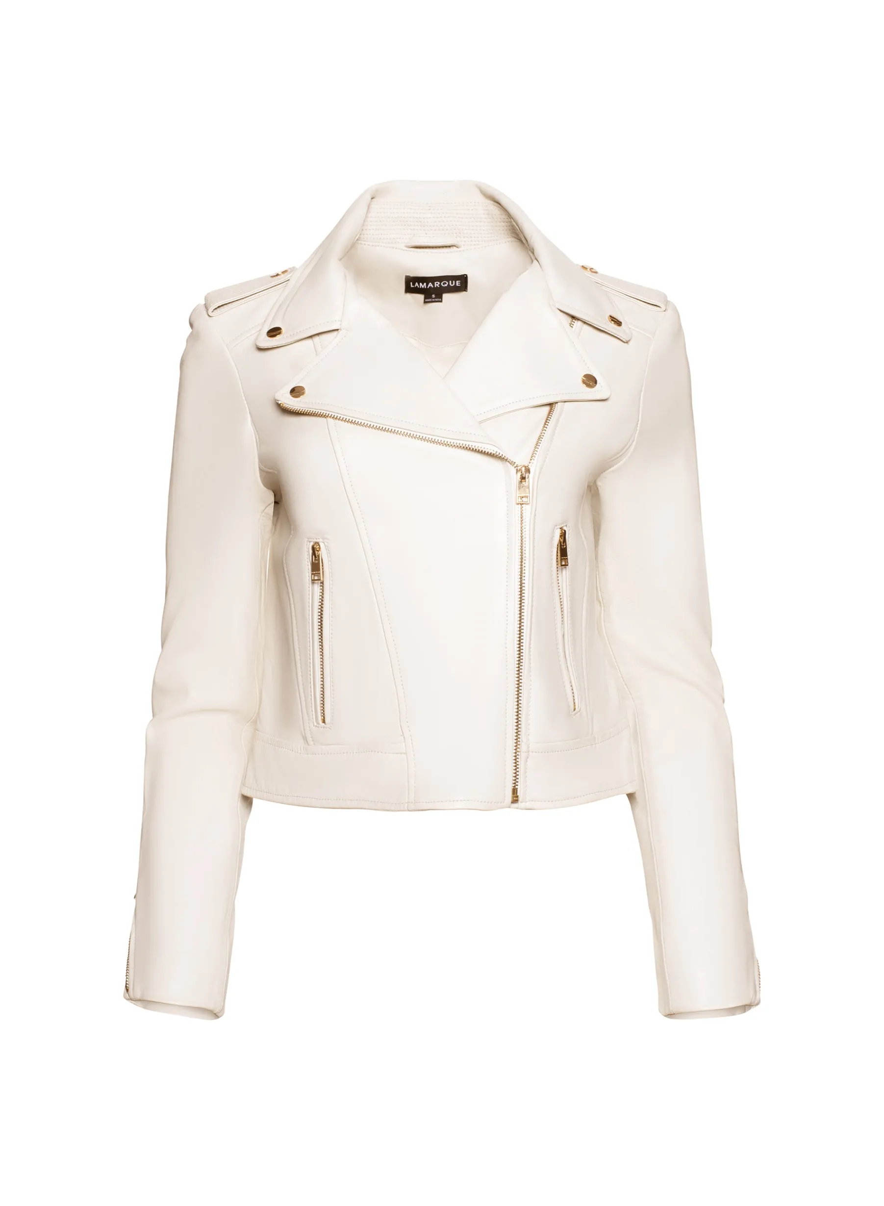 Femme LAMARQUE DONNA OR | Veste Moto Signature En Cuir