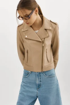 Femme LAMARQUE DONNA OR | Veste Moto Signature En Cuir
