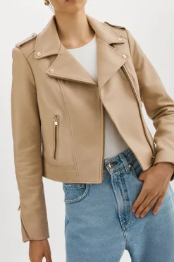 Femme LAMARQUE DONNA OR | Veste Moto Signature En Cuir