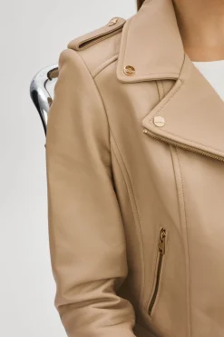 Femme LAMARQUE DONNA OR | Veste Moto Signature En Cuir