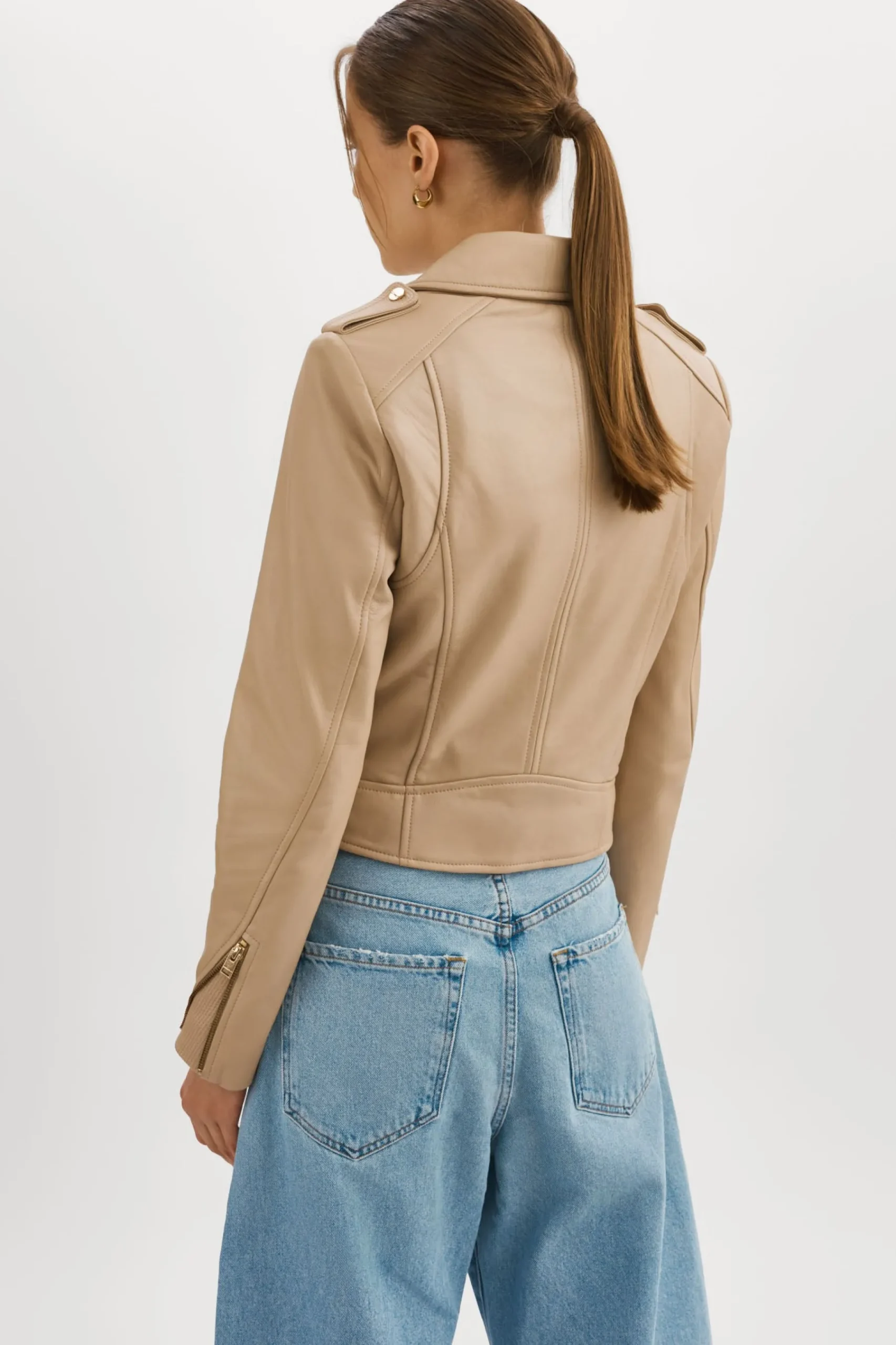 Femme LAMARQUE DONNA OR | Veste Moto Signature En Cuir