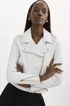 Femme LAMARQUE DONNA OR | Veste Moto Signature En Cuir