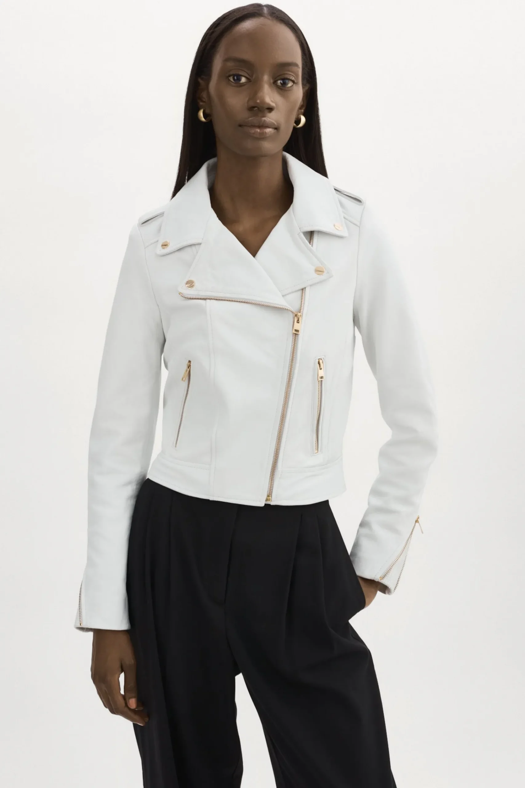 Femme LAMARQUE DONNA OR | Veste Moto Signature En Cuir