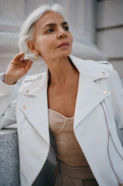 Femme LAMARQUE DONNA OR | Veste Moto Signature En Cuir