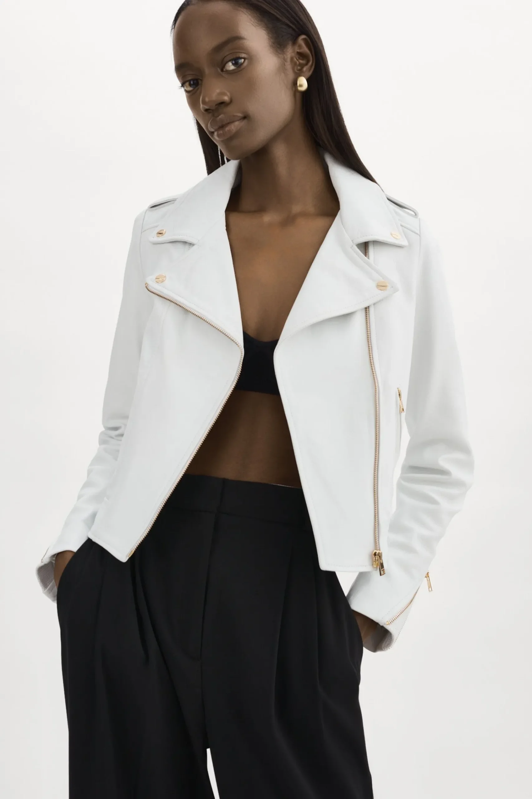 Femme LAMARQUE DONNA OR | Veste Moto Signature En Cuir