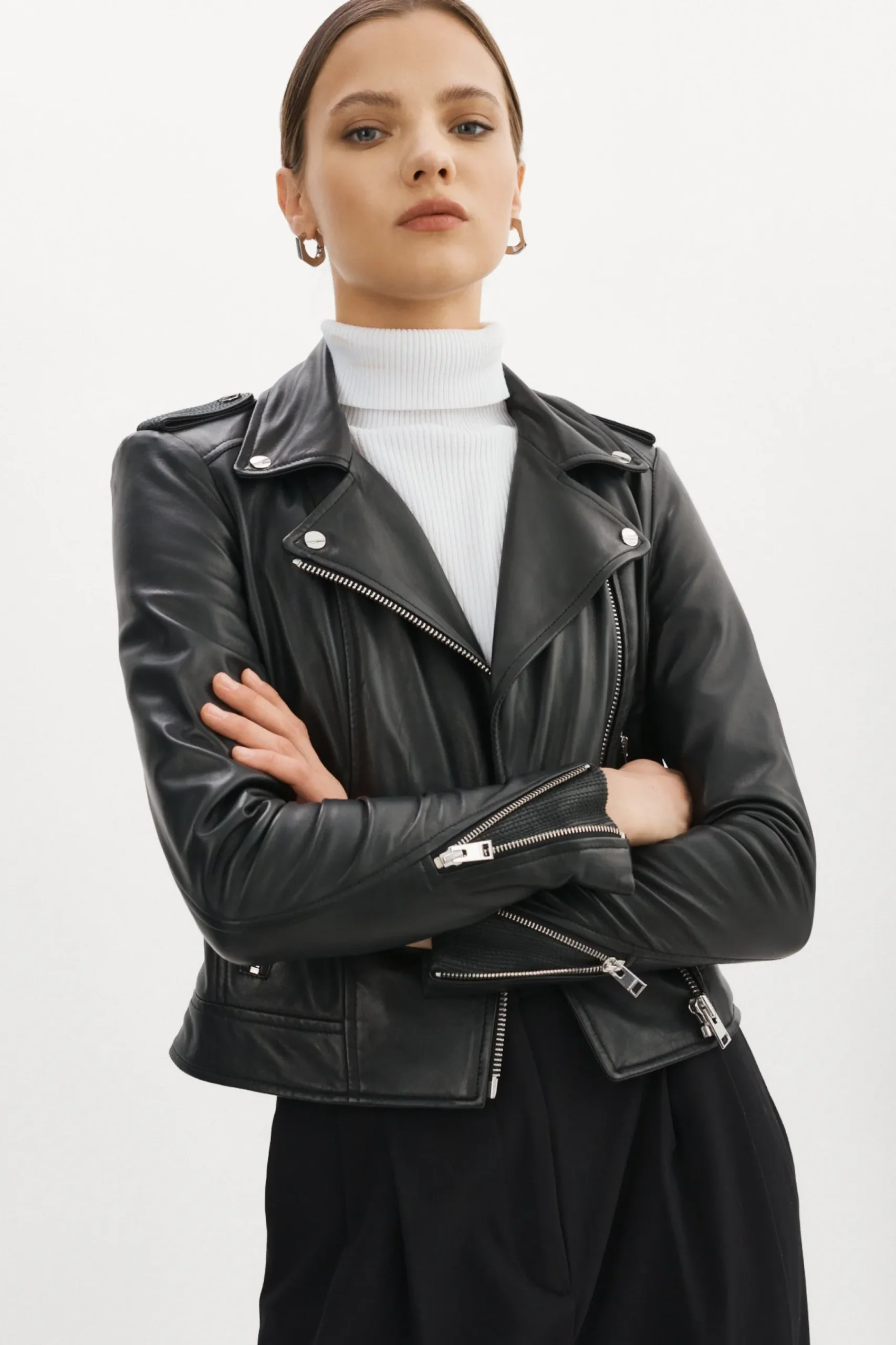 Femme LAMARQUE DONNA Veste Moto Signature En Cuir
